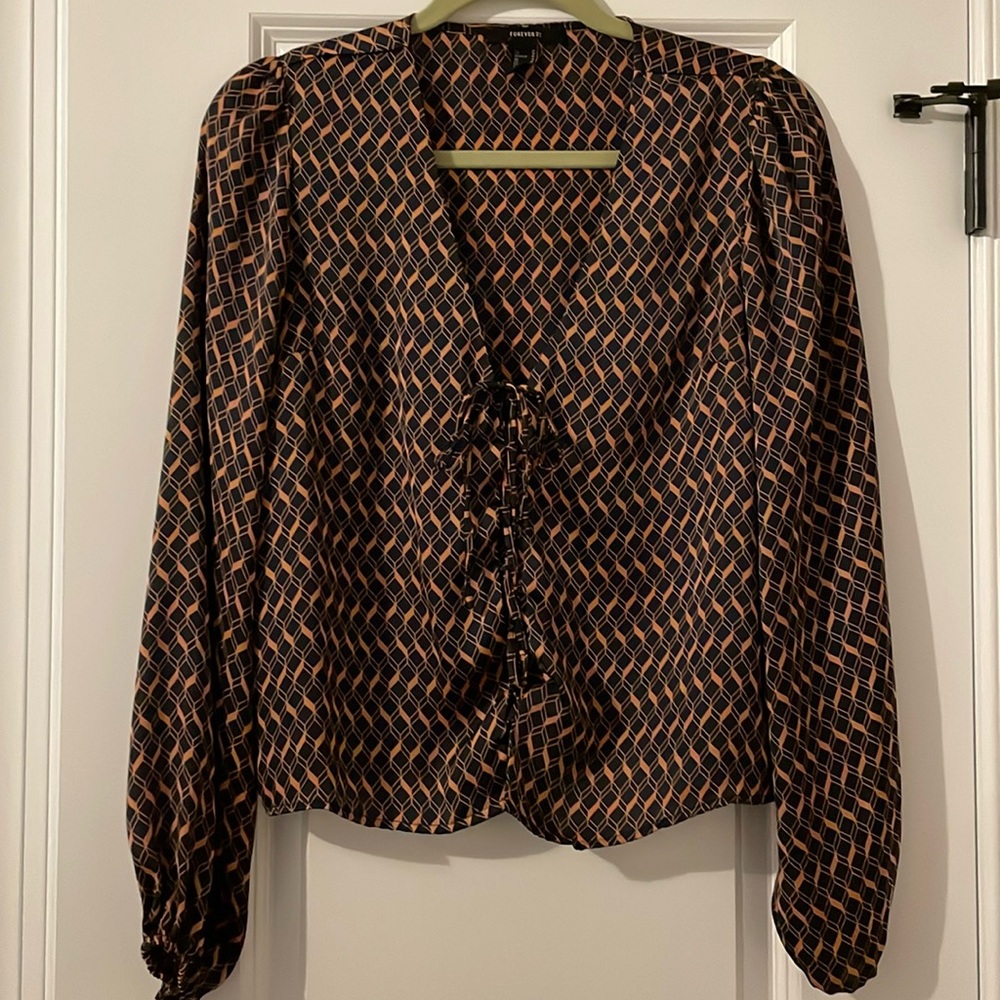 Silly navy and rose gold blouse